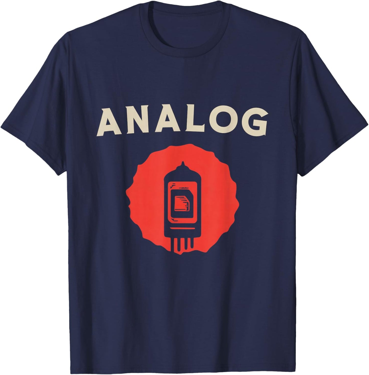 Vintage Vacuum Tube Analog Retro Amplifier Valve Amp Music T-Shirt - T-Shirt | Navy