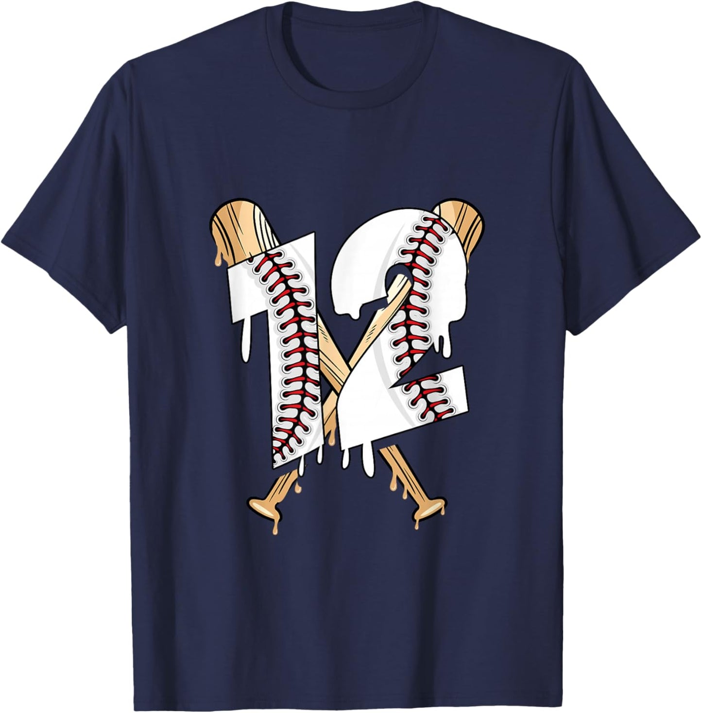 12th Birthday Baseball T-Shirt - T-Shirt | Navy