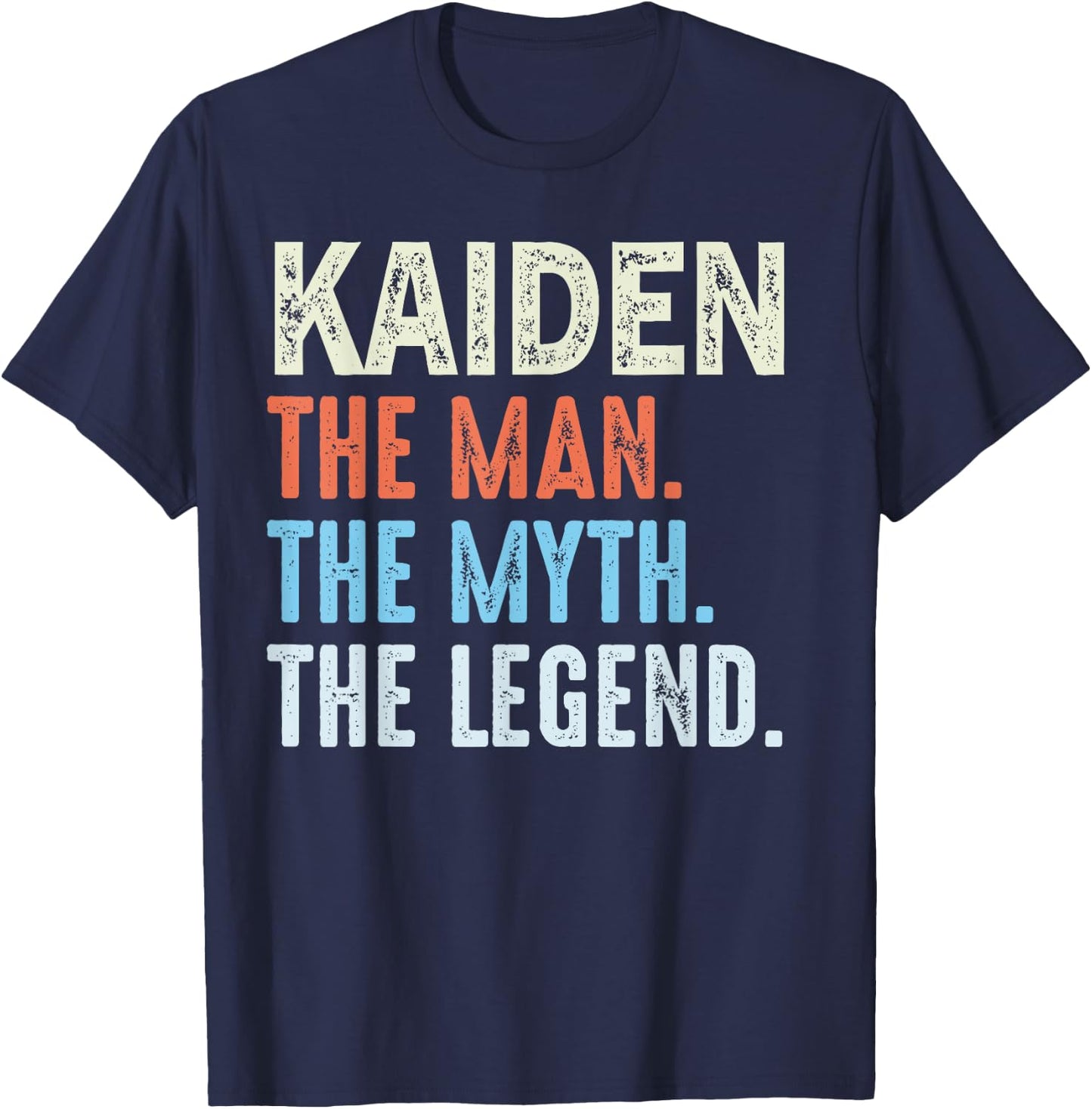 Kaiden The Legend Name Personalized Cute Idea Men Vintage T-Shirt - T-Shirt | Navy