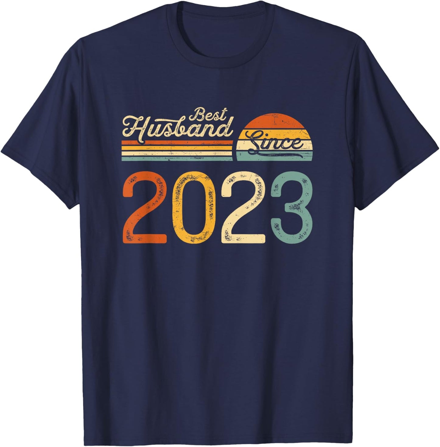 2nd wedding anniversary 2 years - Best Husband Since 2023 T-Shirt - T-Shirt | Navy