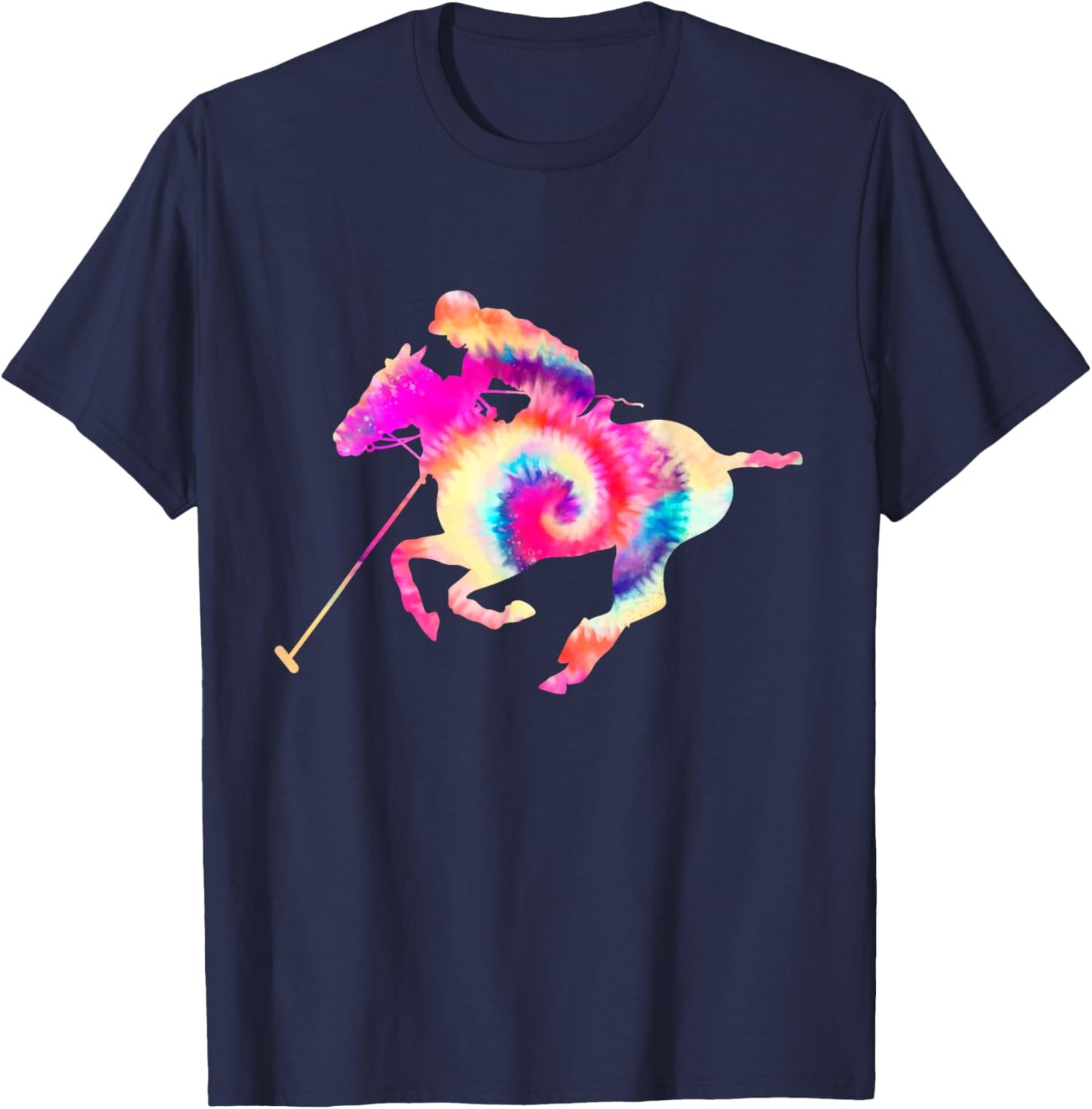 Polo Players Horseback Riding Horse Equestrian Sports T-Shirt - T-Shirt | Navy