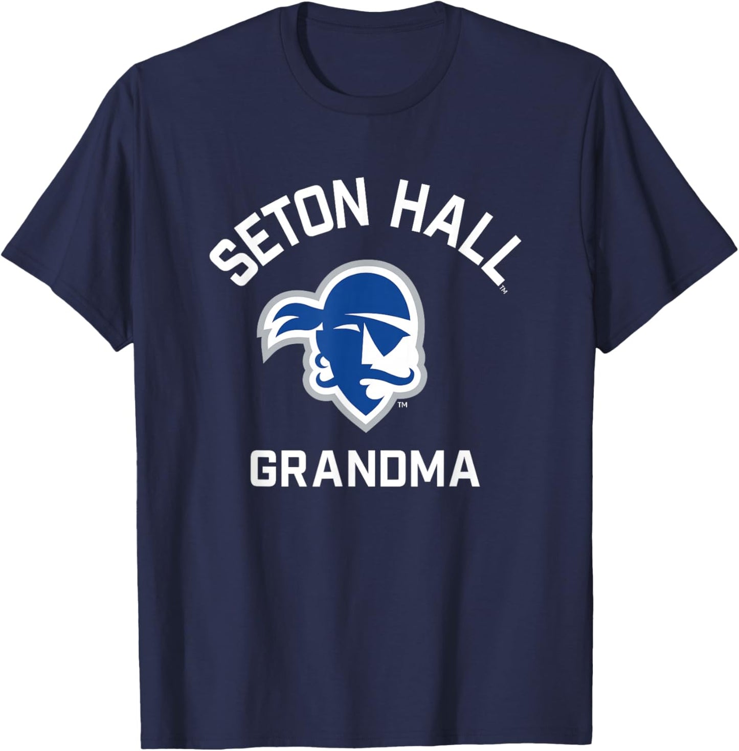 Seton Hall University SHU Pirates Arched Grandma T-Shirt - T-Shirt | Navy