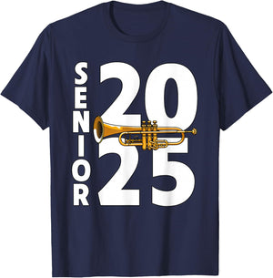 Trumpet Player Senior Class of 2025 Marching Band Student T-Shirt - T-Shirt | Navy
