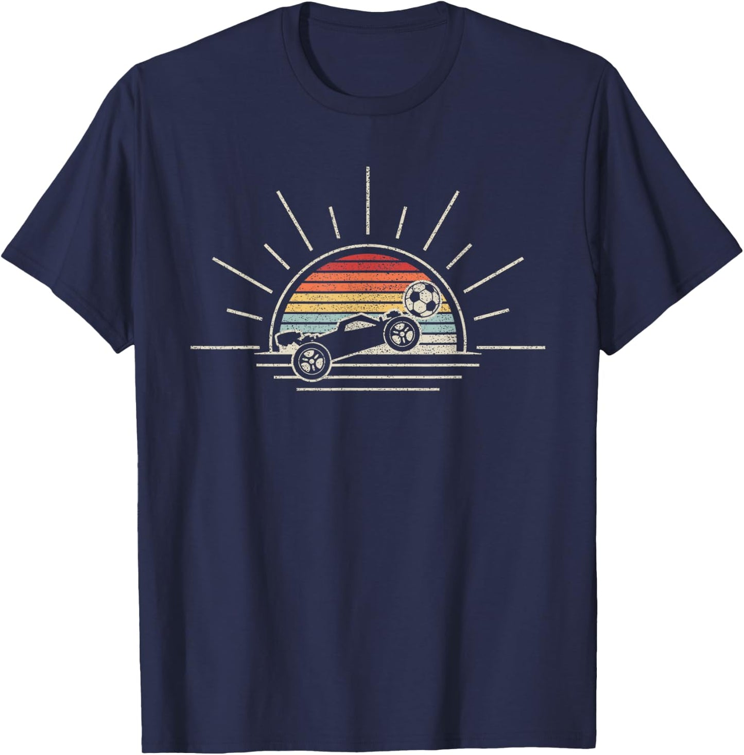 Retro Vintage Rocket Soccer Car T-Shirt - T-Shirt | Navy