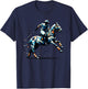 Polygon Art Polo Horseback Riding Horses Equestrian Horse T-Shirt - T-Shirt | Navy