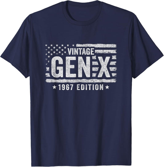 1967 Birthday - Gen X Vintage 1967 - Generation X 1967 Gen X T-Shirt - T-Shirt | Navy