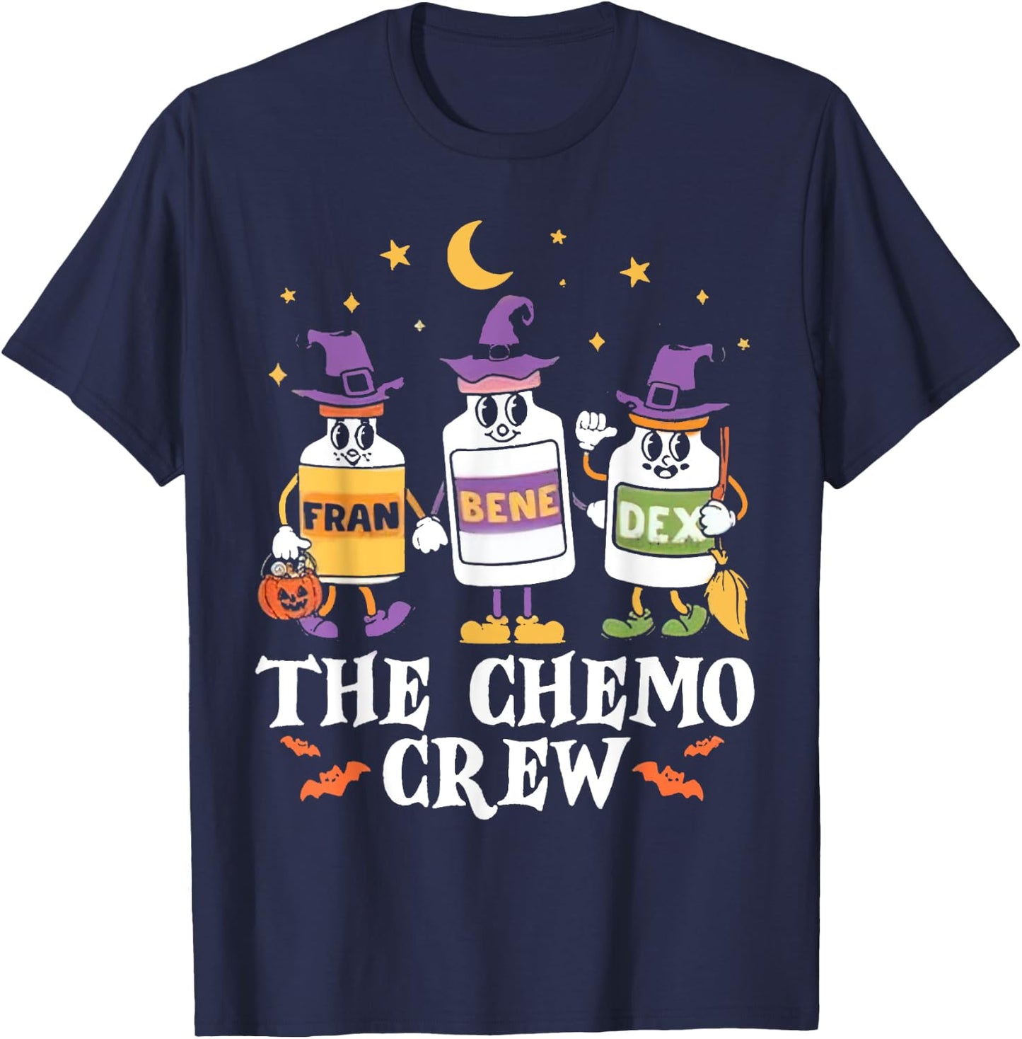 Oncology Nurse Halloween, Nurse Squad Chemo Spooky Nurse Icu T-Shirt - T-Shirt | Navy