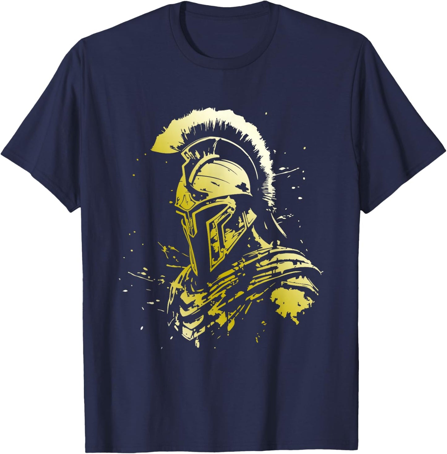 Ancient Golden Spartan Helmet Gym Gladiator Sparta T-Shirt - T-Shirt | Navy