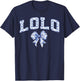 Lolo Coquette Toile Blue Bow Floral Family Matching T-Shirt - T-Shirt | Navy