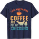 Funny Chicken Art Women Coffee Lover Chicken Farmer T-Shirt - T-Shirt | Navy