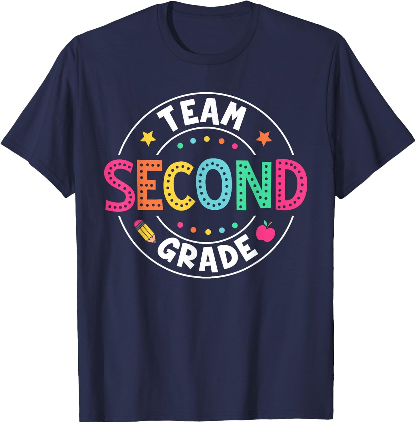 Team Second Grade Teacher Back To School 2nd Grade Squad T-Shirt - T-Shirt | Navy