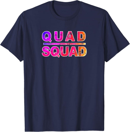 Quad Squad Gym Work Out, Inspirational Quote T-Shirt - T-Shirt | Navy