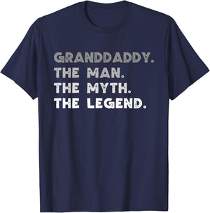 Granddaddy The Man The Myth The Legend Funny T-Shirt - T-Shirt | Navy