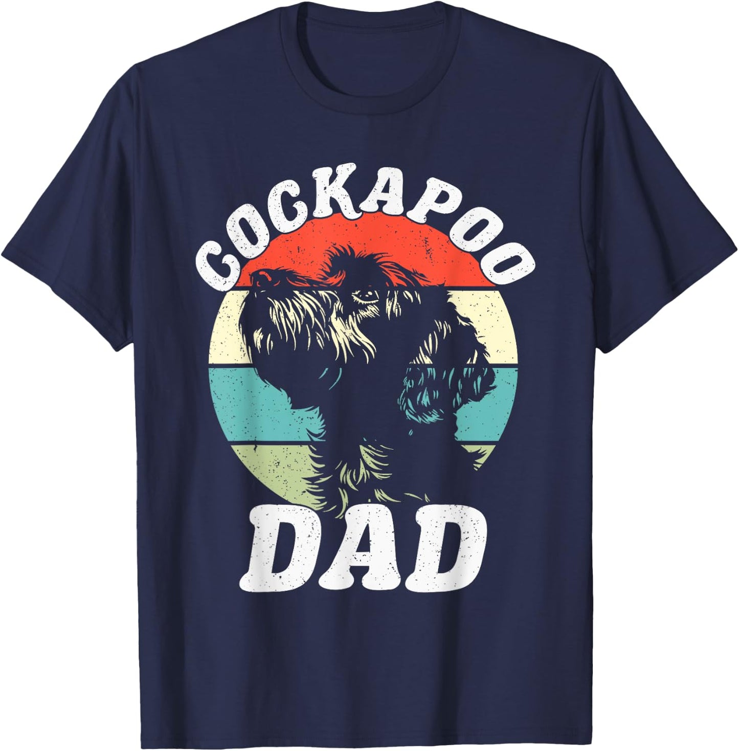 Cockapoo Dad Dog Funny Father's Day Vintage Pet Men Women Kids T-Shirt - T-Shirt | Navy