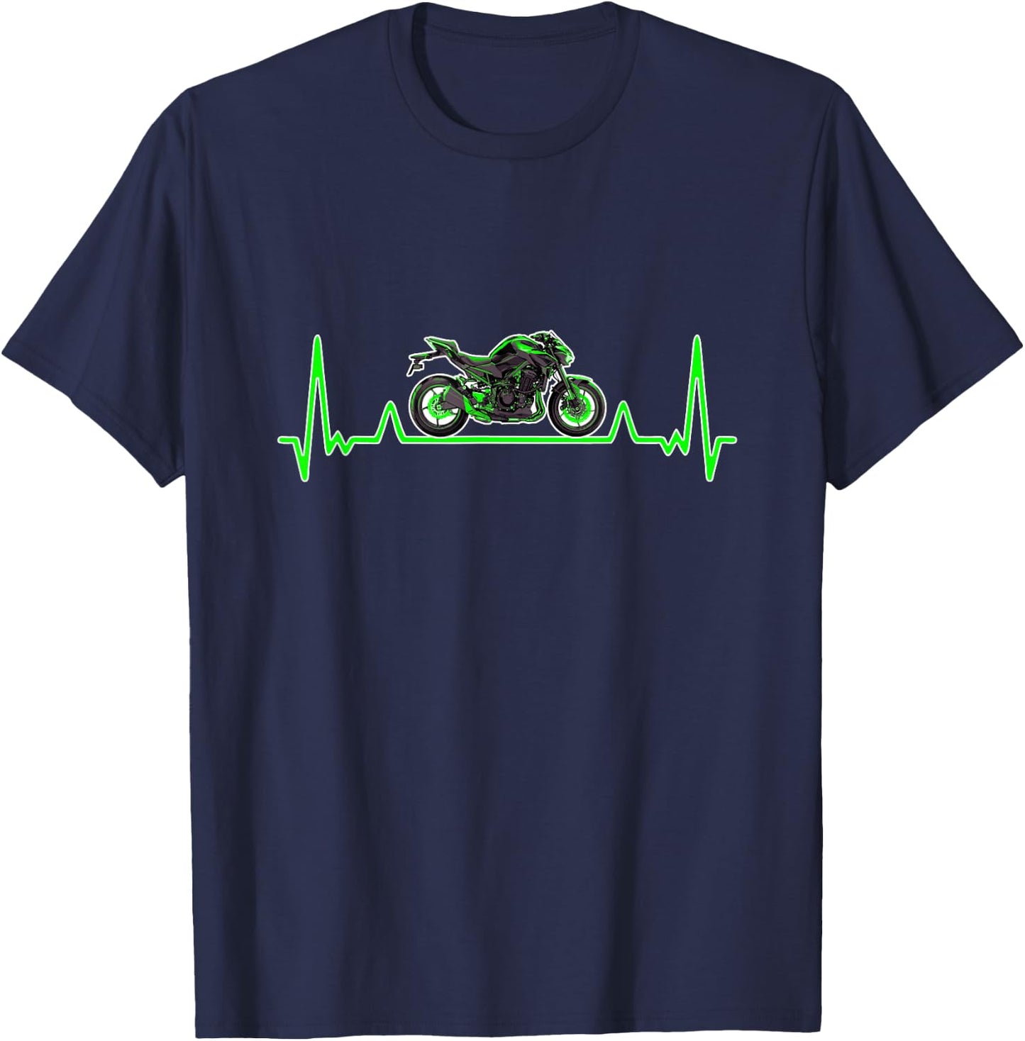 Z900 Motorcycle Heartbeat Pulse Motorcyclist Biker T-Shirt - T-Shirt | Navy