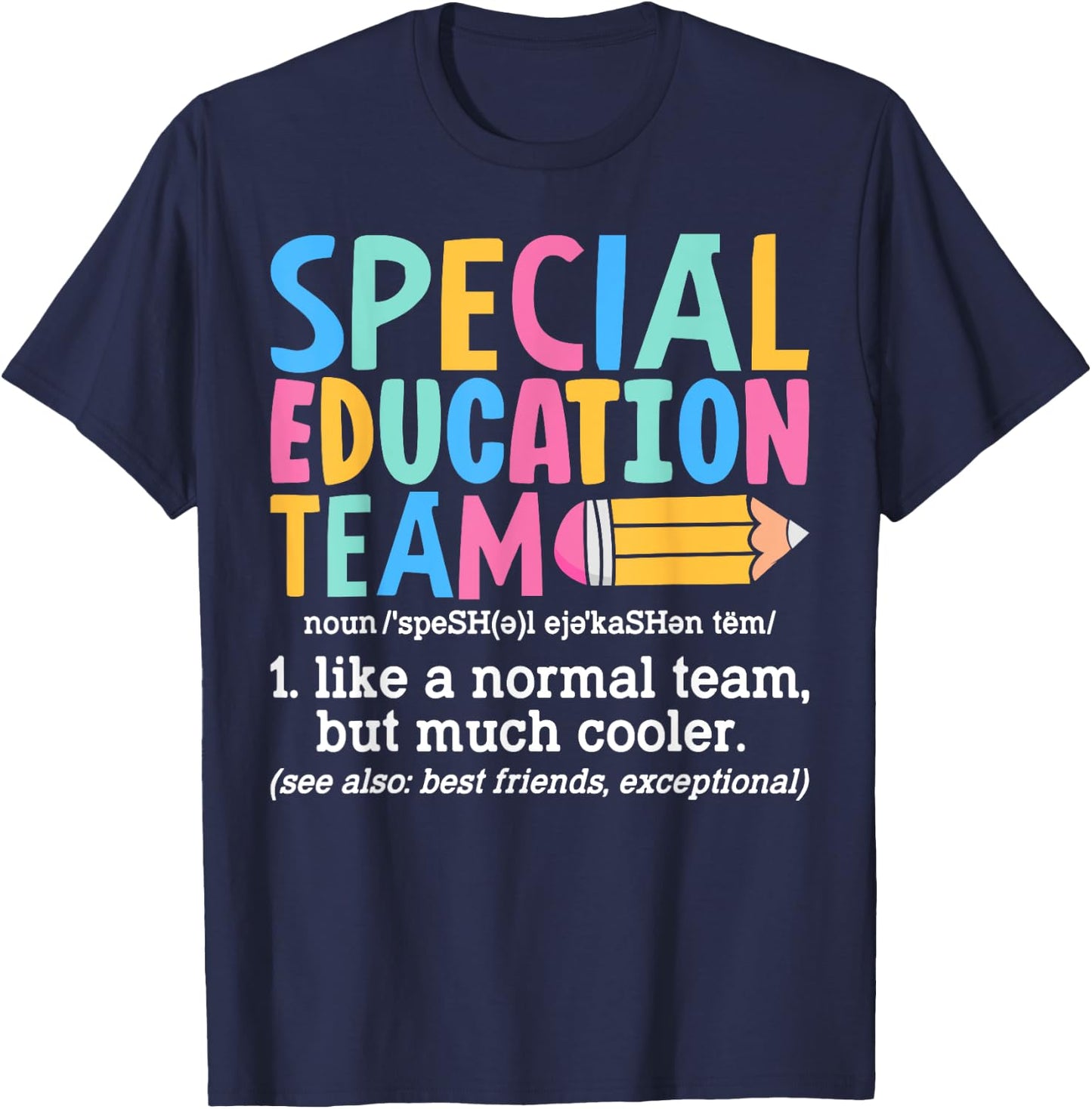 Special Education Team Definition Retro Ed Team Crew Teacher T-Shirt - T-Shirt | Navy