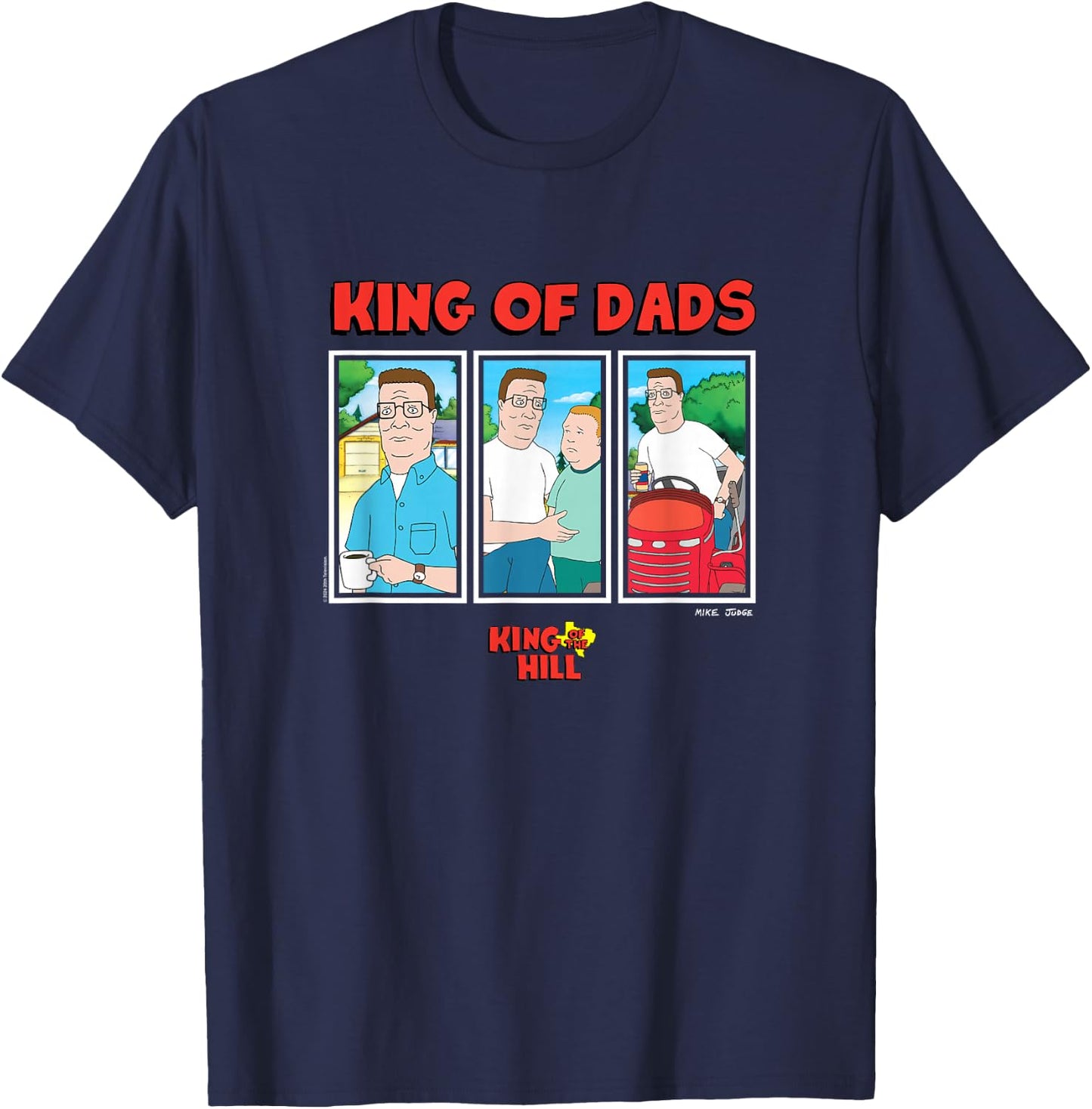 King Of The Hill Father's Day King Of Dads Big Chest Panels T-Shirt - T-Shirt | Navy