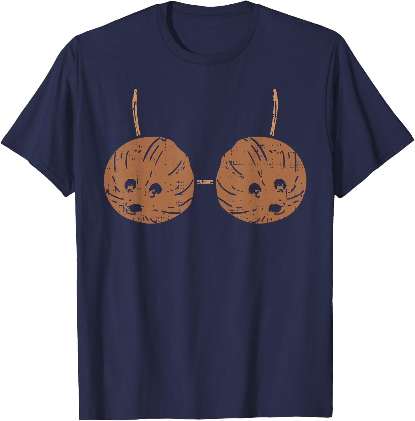 Coconut Bra Hawaiian Tiki Hula Party DIY Halloween Costume T-Shirt - T-Shirt | Navy