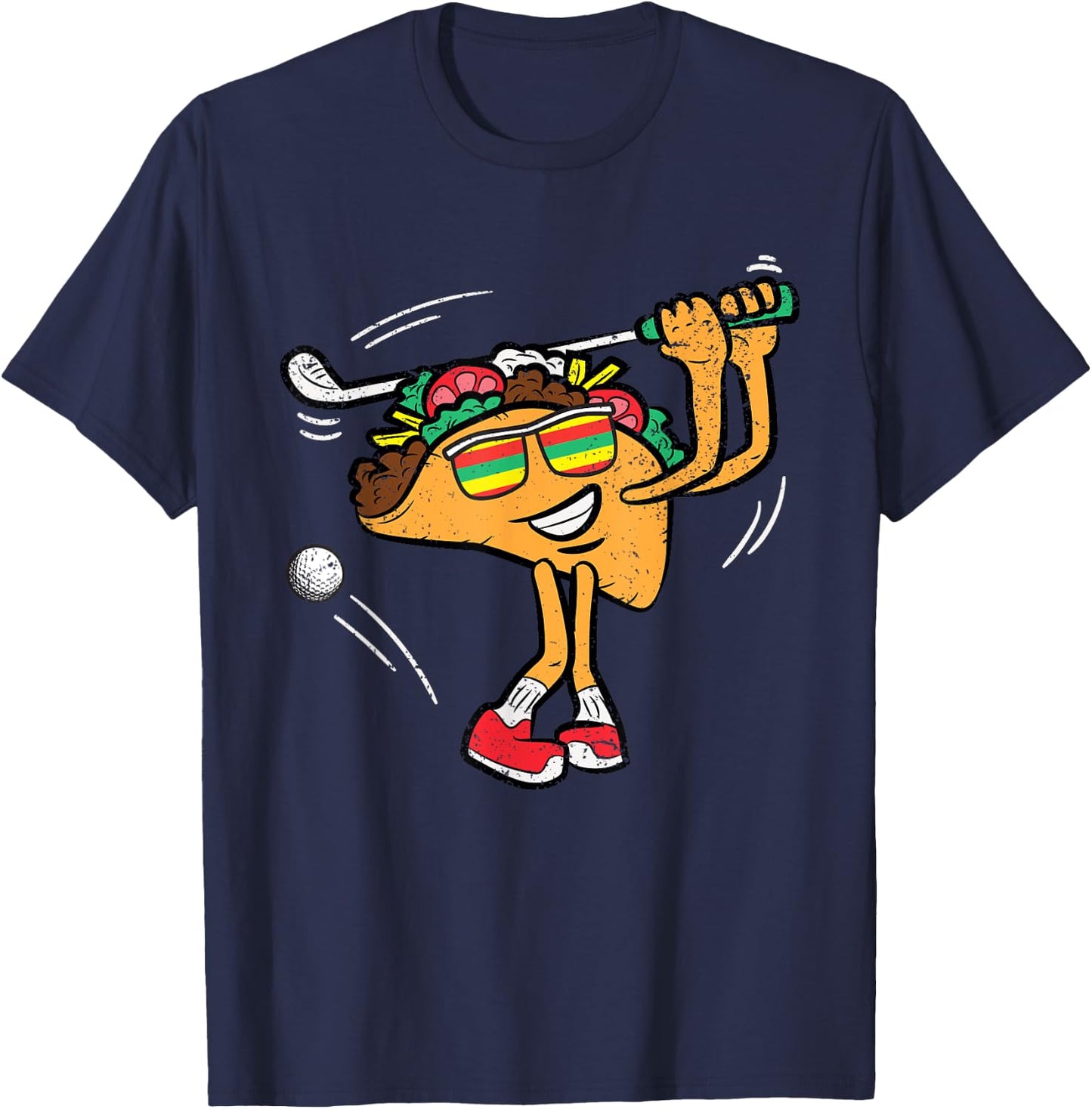 Taco Golf Player Cinco De Mayo Mexican Golfer Food Fiesta T-Shirt - T-Shirt | Navy