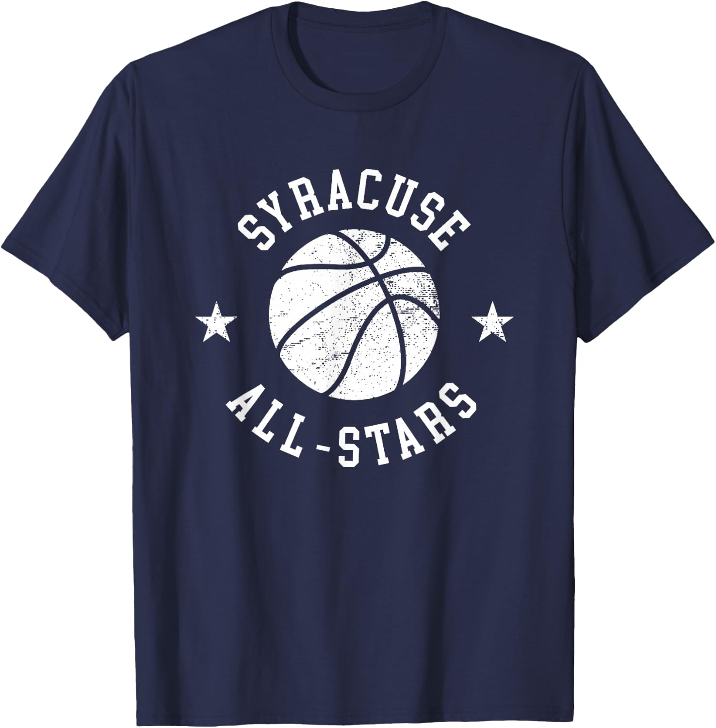 Syracuse Vintage All-Stars Retro 80s Basketball T-Shirt - T-Shirt | Navy