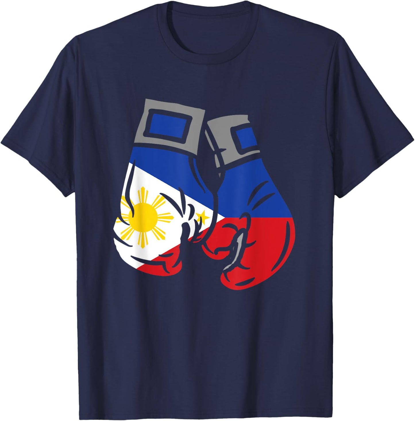 Boxing Glove With The Flag Of Philippines T-Shirt - T-Shirt | Navy