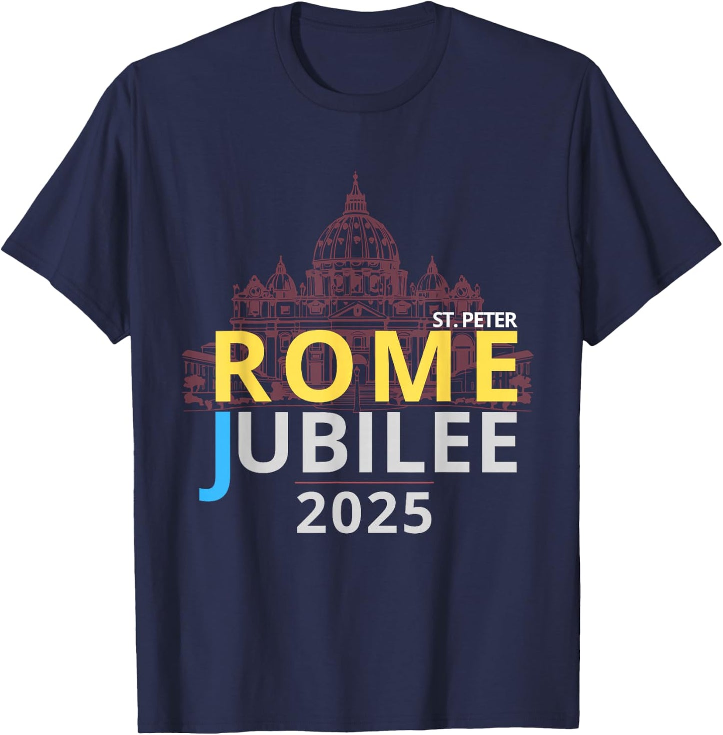 Rome Jubilee 2025 - St. Peter's Square T-Shirt - T-Shirt | Navy