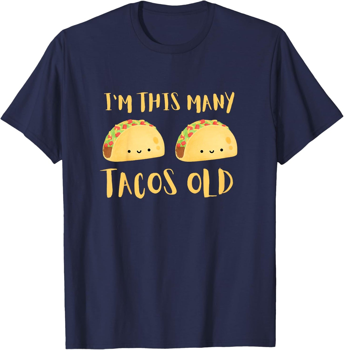 Kids I'm This Many Tacos Old - 2nd Birthday 2 Years Old Bday T-Shirt - T-Shirt | Navy