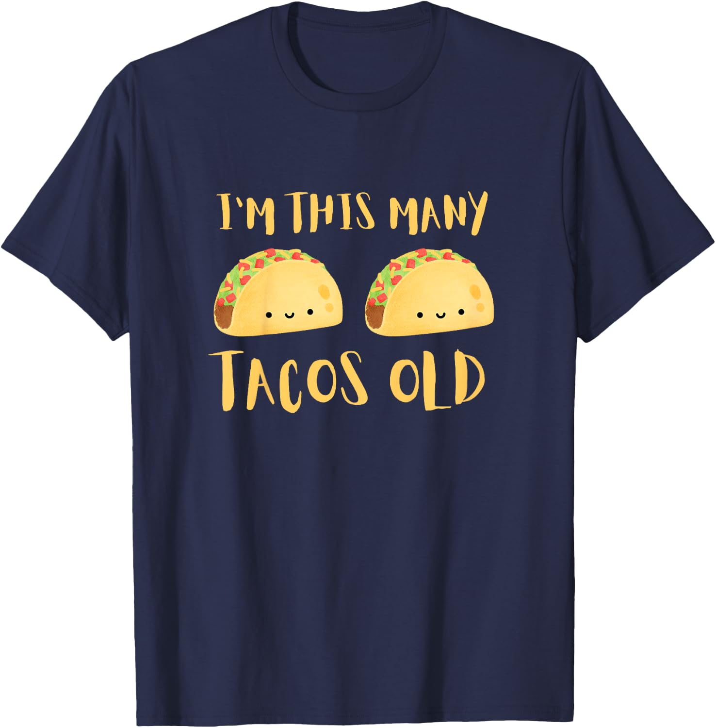 Kids I'm This Many Tacos Old - 2nd Birthday 2 Years Old Bday T-Shirt - T-Shirt | Navy