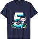 Turning 5 Years Old Axolotl Birthday Party 5th Boy Bday Girl T-Shirt - T-Shirt | Navy