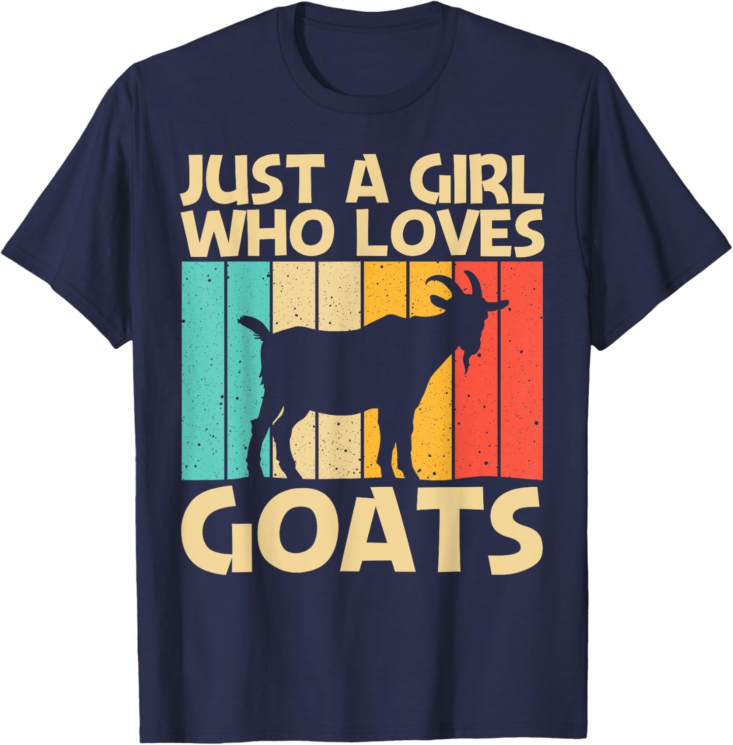 Cool Goat Design For Girls Women Goat Farmer Farming Lovers T-Shirt - T-Shirt | Navy