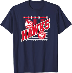 Atlanta Hawks NBA Rise Above - Men's Black Small Short Sleeve Classic Letter Print T-Shirt - T-Shirt | Navy