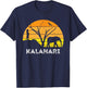 Kalahari Desert Elephant Meerkat Sunset Safari Africa T-Shirt - T-Shirt | Navy