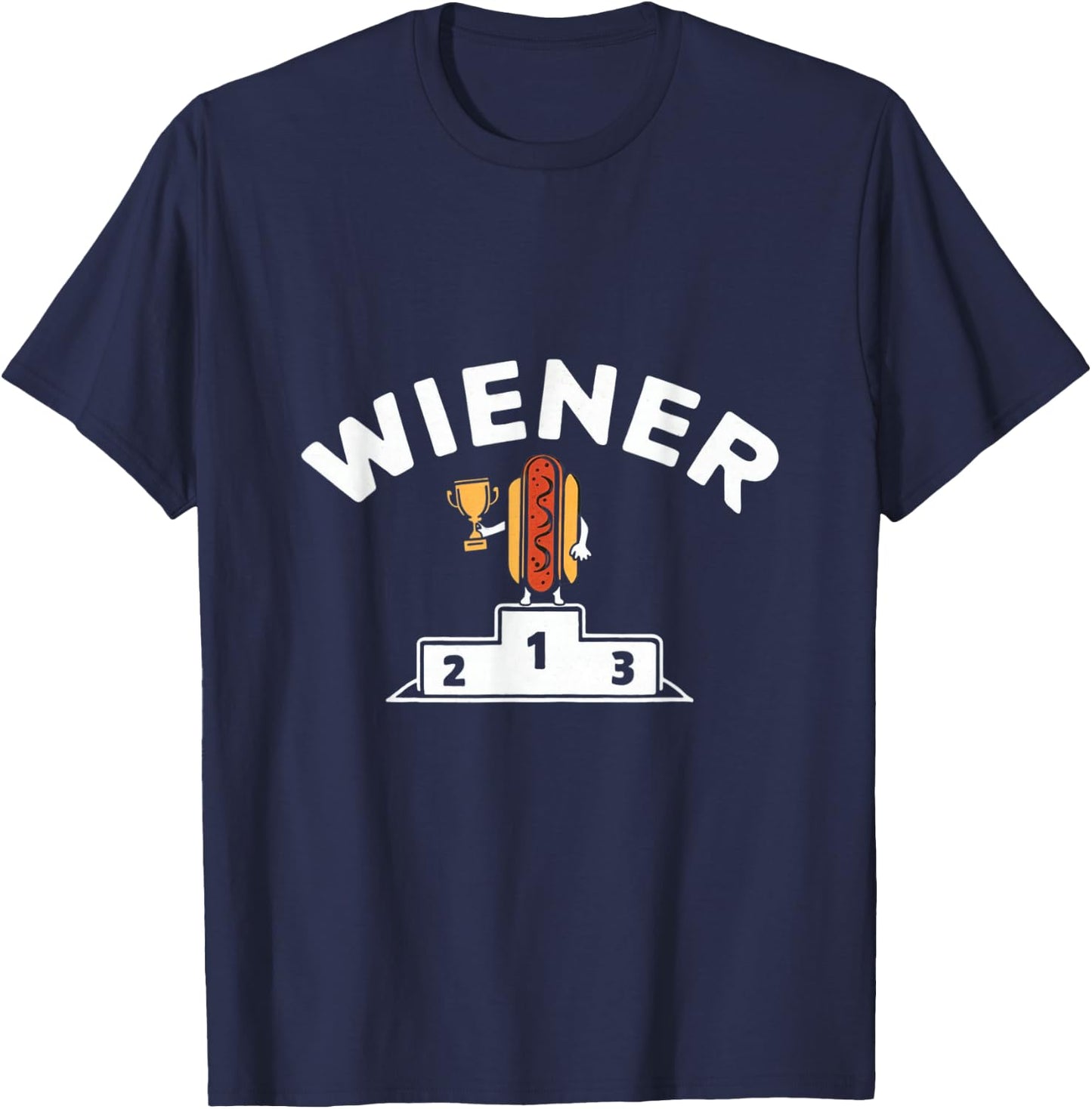 Wiener Winner Hot Dog Trophy T-Shirt - T-Shirt | Navy