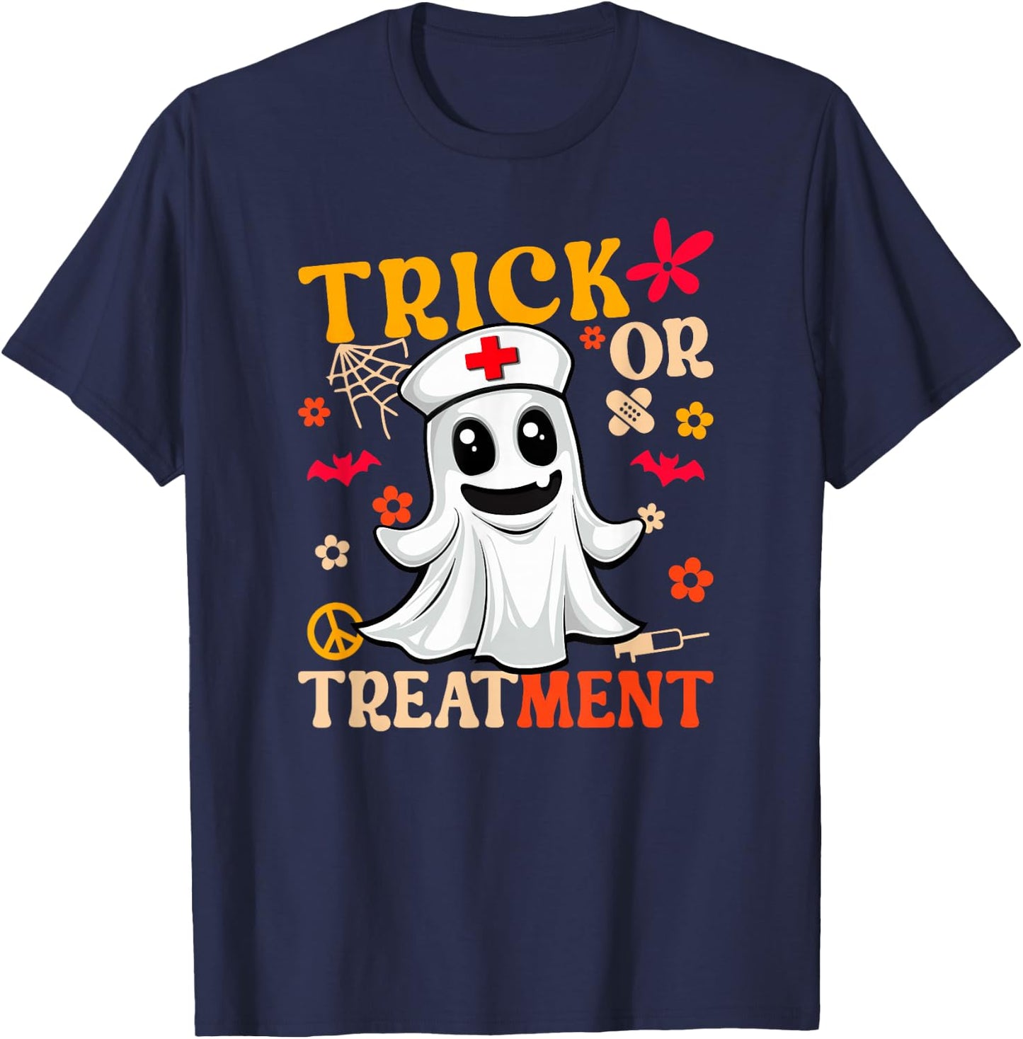 Trick or Treatment Nurse T-Shirt - T-Shirt | Navy