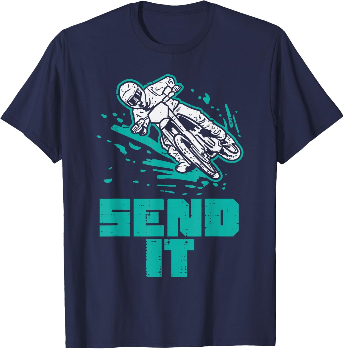Send It Dirt Bike Motocross Motorcycle Biker Men Women Kids T-Shirt - T-Shirt | Navy