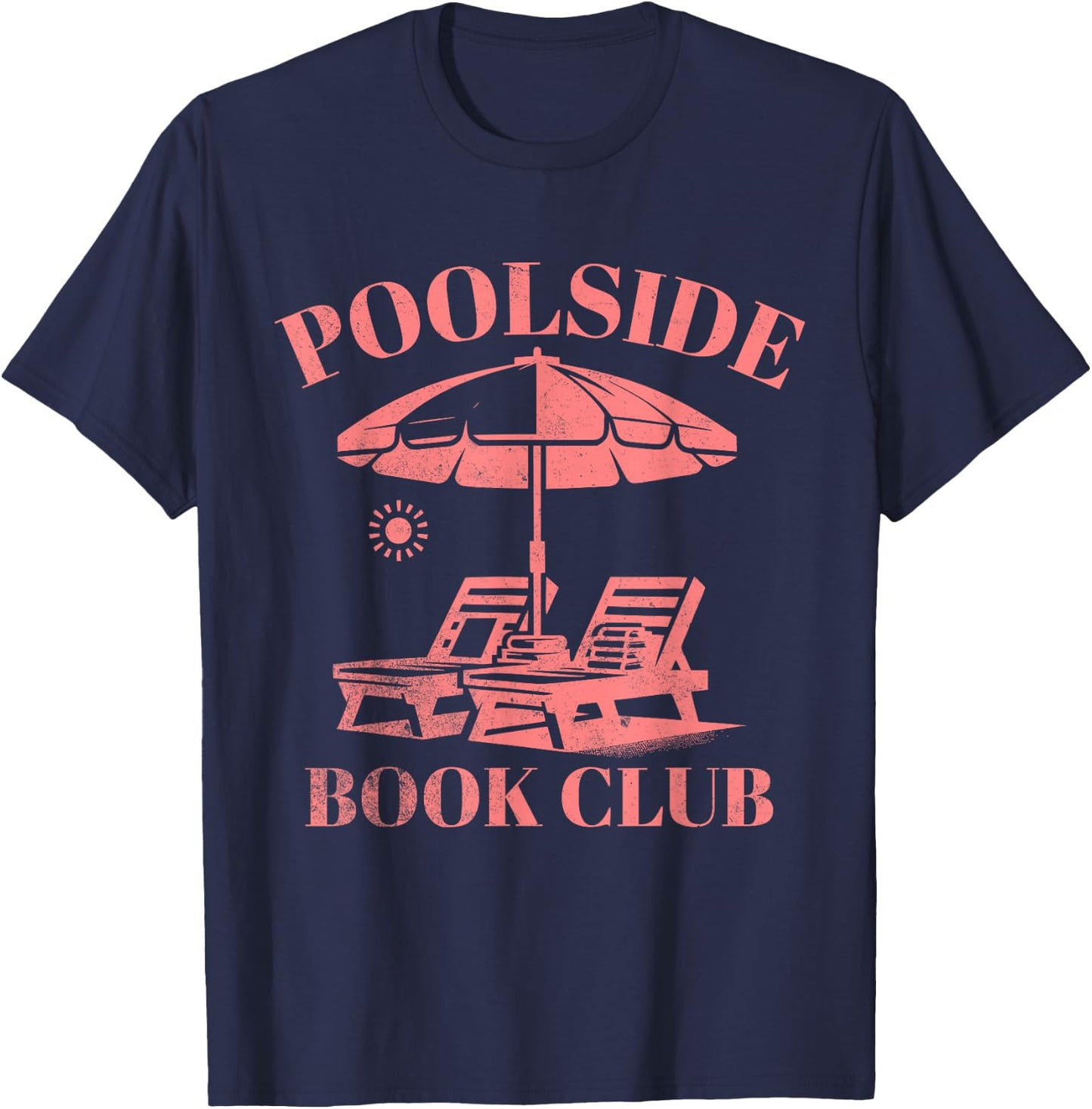 Poolside Book Club Summer Reading Book Lover Swimming Women Kids T-Shirt - T-Shirt | Navy