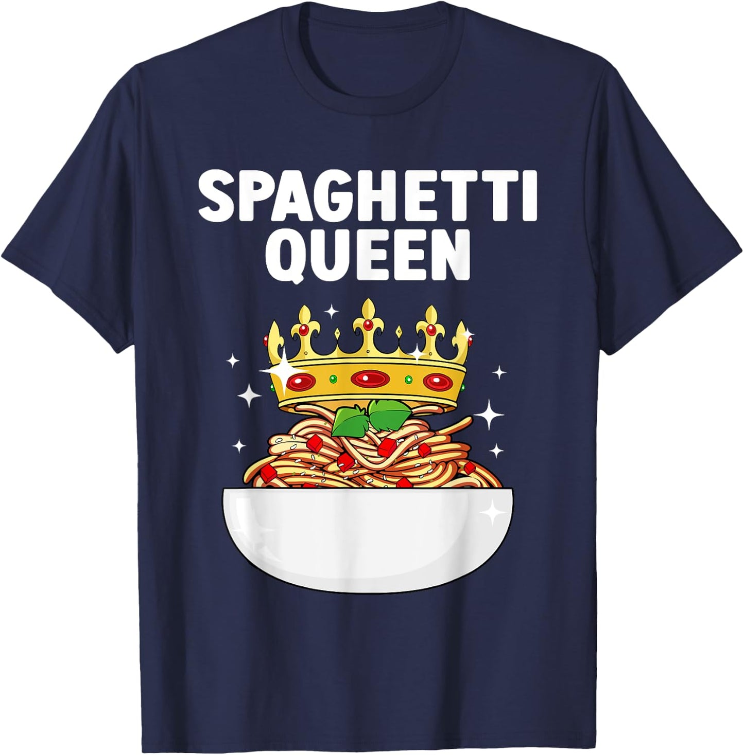 Cool Spaghetti Art Girls Italian Food Pasta Lover T-Shirt - T-Shirt | Navy