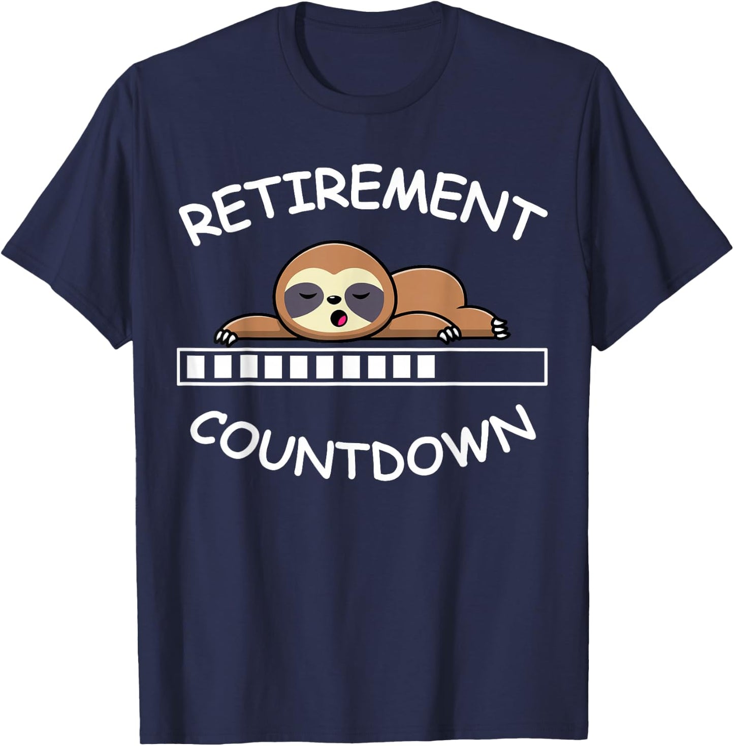 Retirement Countdown Slow Loading Sloth T-Shirt - T-Shirt | Navy