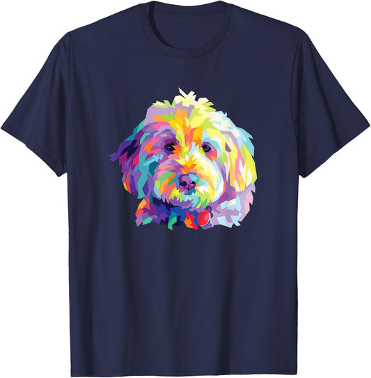 Colorful Dog Goldendoodle Gift Labradoodle Pet Bernedoodle Small T-Shirt - T-Shirt | Navy