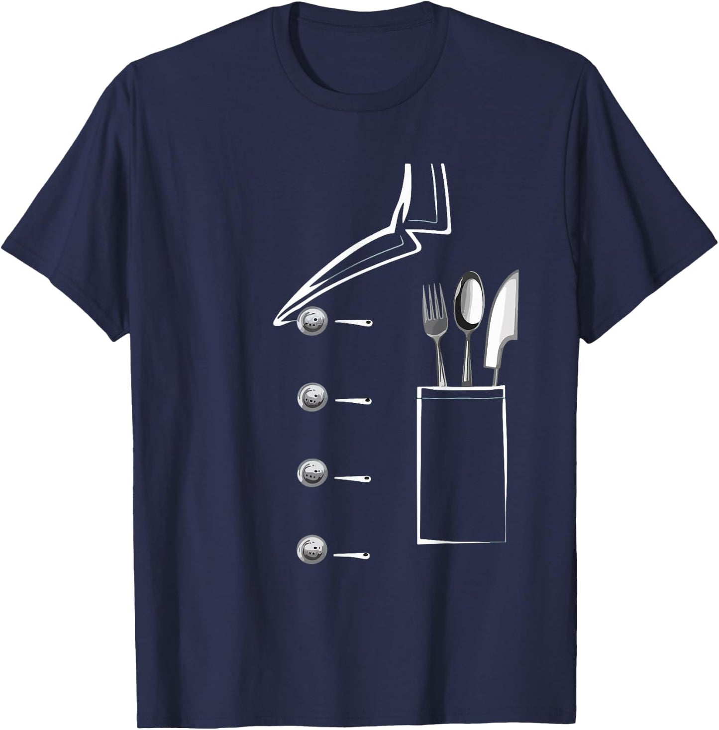 Chef Jacket Uniform Cooking Cook Funny Chef Culinary Kitchen T-Shirt - T-Shirt | Navy