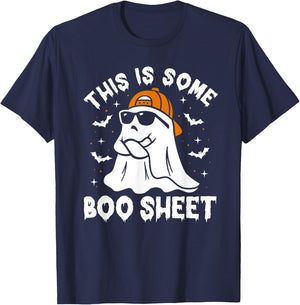 This Is Some Boo Sheet Women Funny Ghost Halloween T-Shirt - T-Shirt | Navy