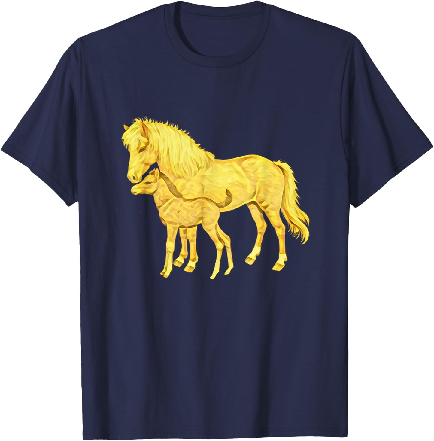 Horses Motif Horse Elegant Mane Animals colorful Horses T-Shirt - T-Shirt | Navy