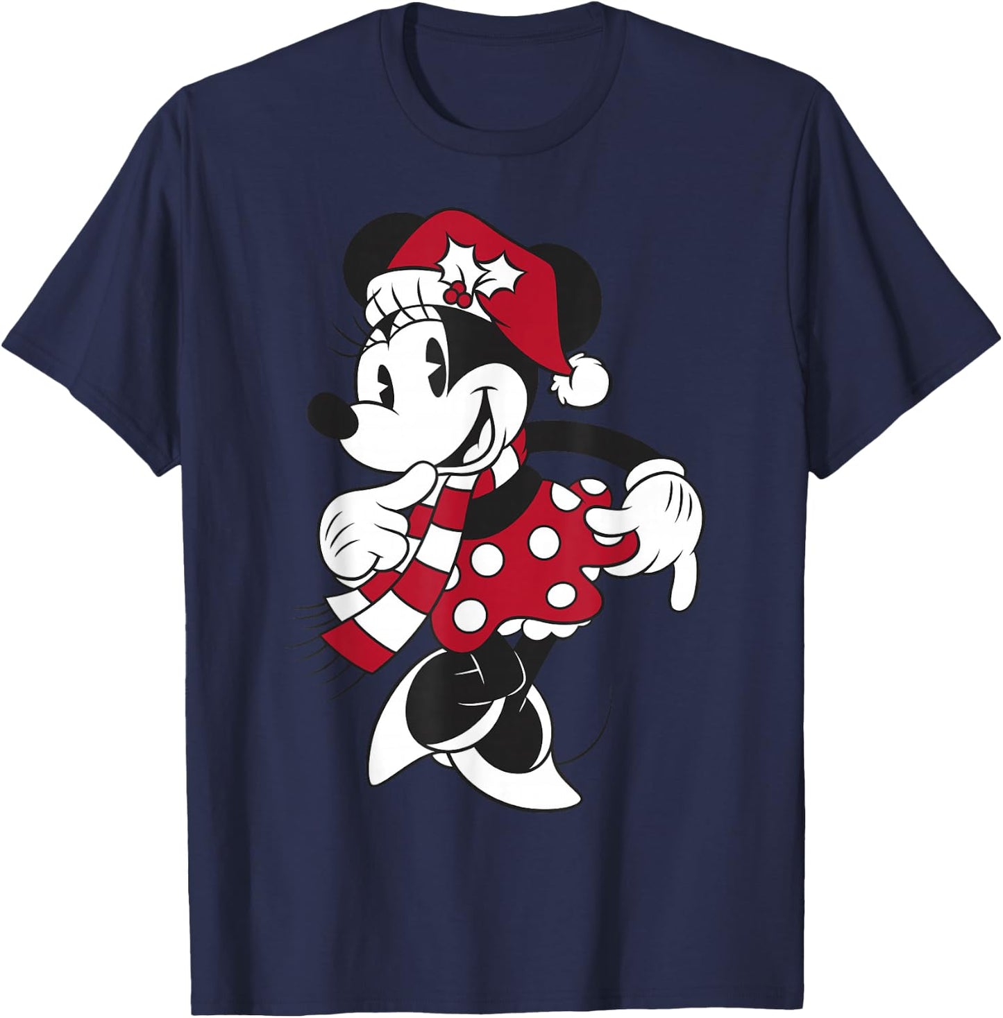 Disney Mickey & Friends Christmas Minnie Mouse Portrait T-Shirt - T-Shirt | Navy