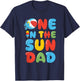 Dad One in The Sun 1st Birthday Pool Party Beach Ball T-Shirt - T-Shirt | Navy