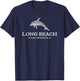 Long Beach California Dolphin Travel Vacation Souvenir T-Shirt - T-Shirt | Navy