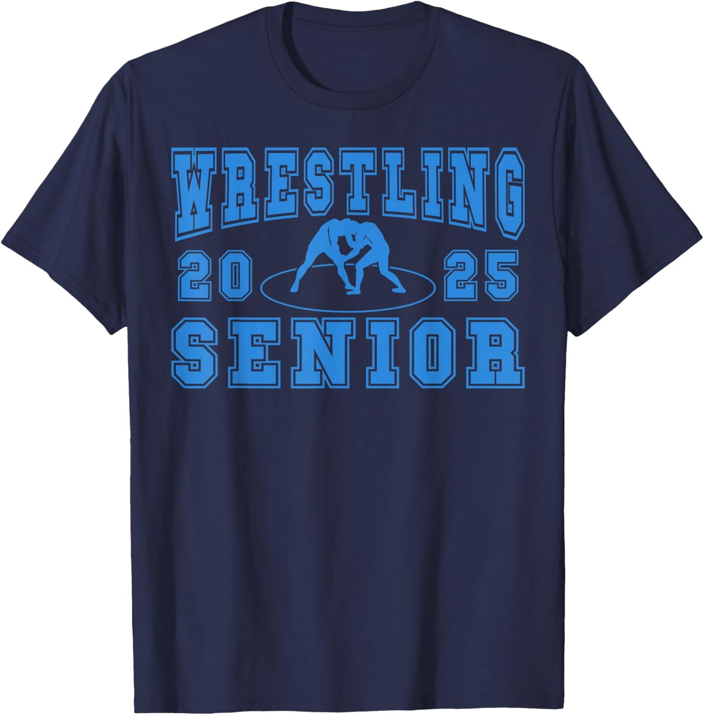 Wrestling Senior Night Wrestling Senior 2025 Graduation 44 T-Shirt - T-Shirt | Navy