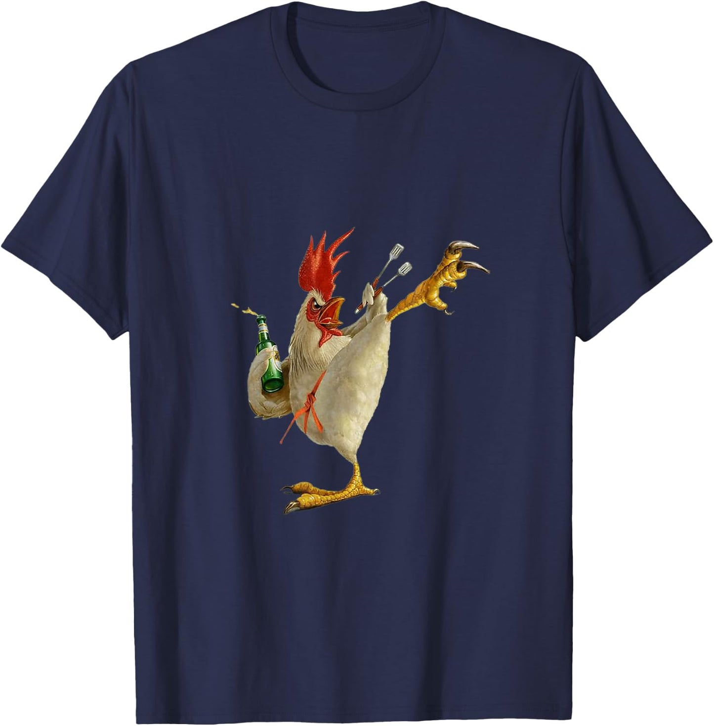 Funny Karate Chicken Action-Packed Humor Design T-Shirt - T-Shirt | Navy