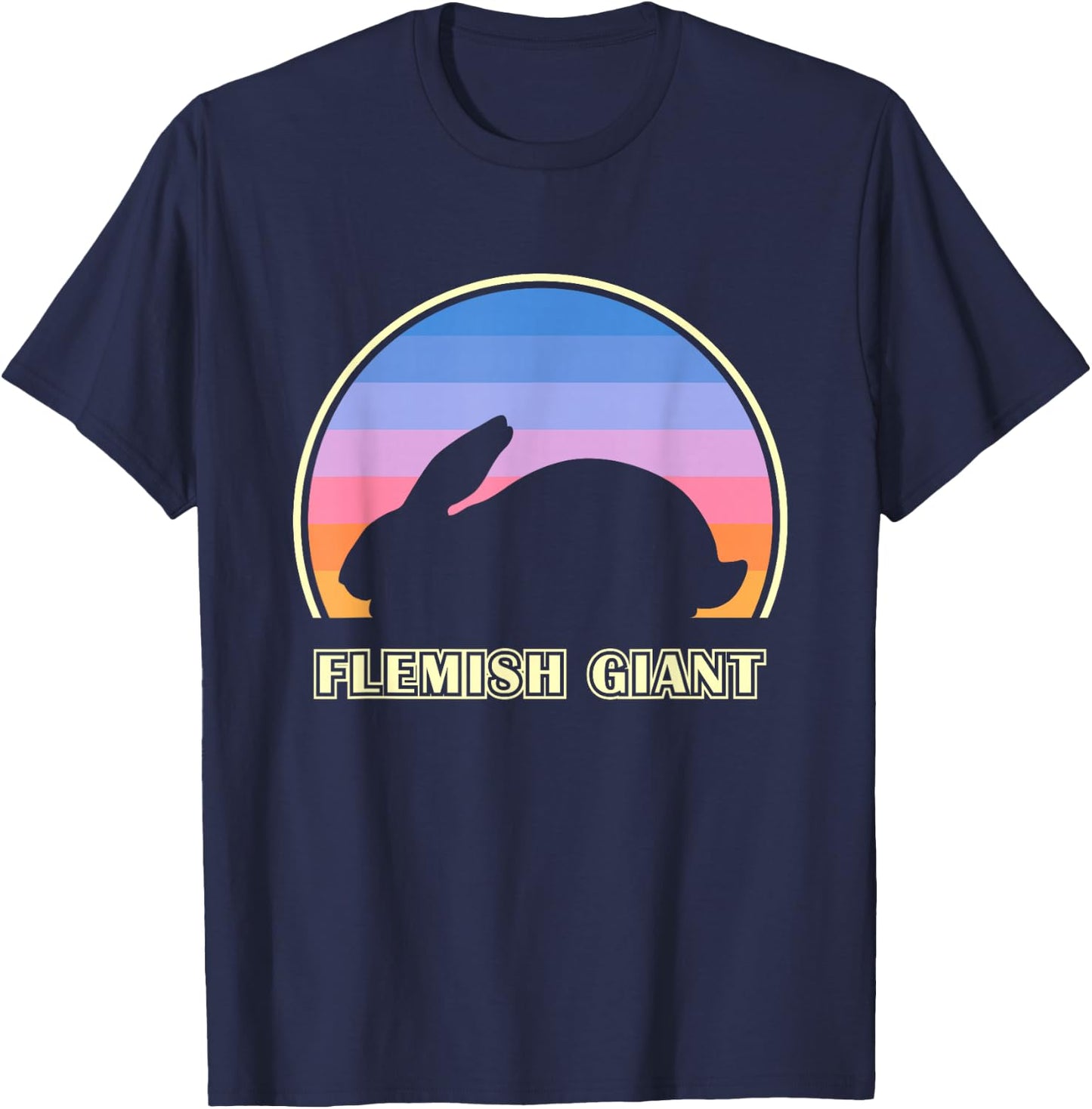 Flemish Giant Vintage Sunset Rabbit T-Shirt - T-Shirt | Navy