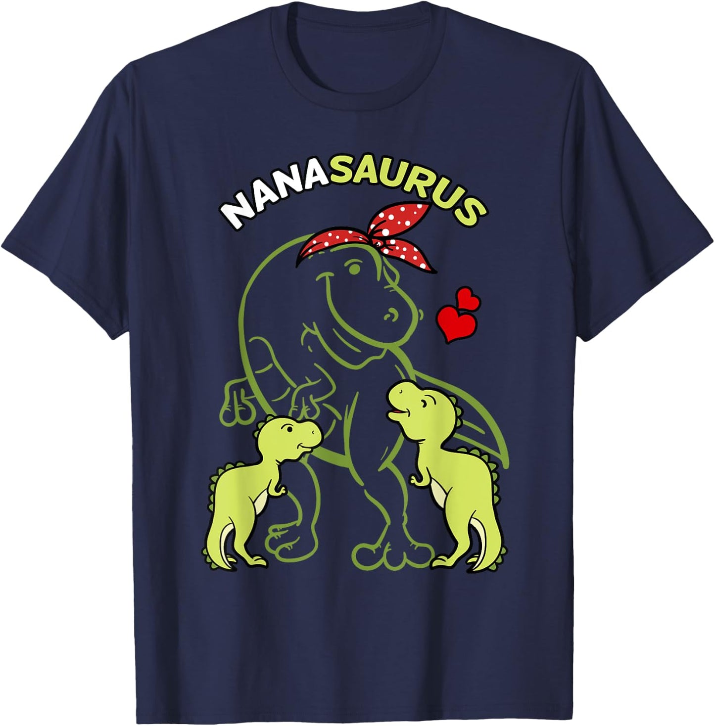 Nanasaurus Nana 2 Kids Dinosaur Mother's Day T-Shirt - T-Shirt | Navy
