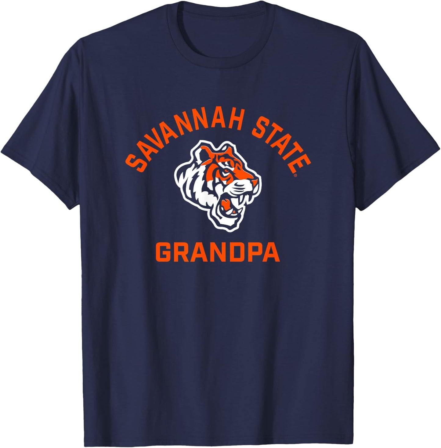 Savannah State University SSU Tigers Arched Grandpa T-Shirt - T-Shirt | Navy